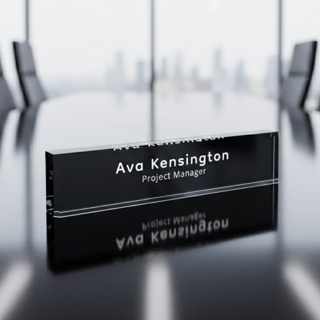 Plaque de bureau minimaliste moderne personnalisée (Créateur téléchargé)