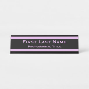 Plaque de bureau moderne lavande violet
