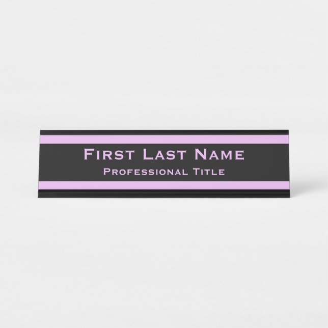 Plaque de bureau moderne lavande violet (Devant)