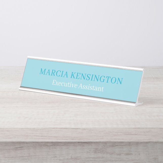 Plaque de bureau moderne professionnel bleu aqua c (Devant)