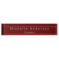 Plaque de bureau moderne Red Consultant tendance