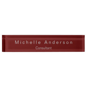 Plaque de bureau moderne Red Consultant tendance
