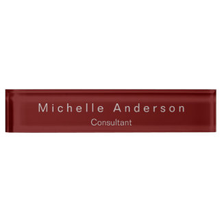 Plaque de bureau moderne Red Consultant tendance