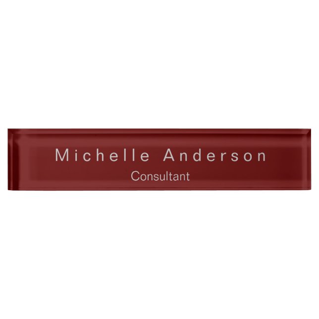 Plaque de bureau moderne Red Consultant tendance (Devant)