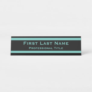 Plaque de bureau moderne teal turquoise