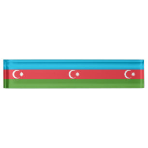 Plaque de bureau patriotique avec Drapeau d'Azerba