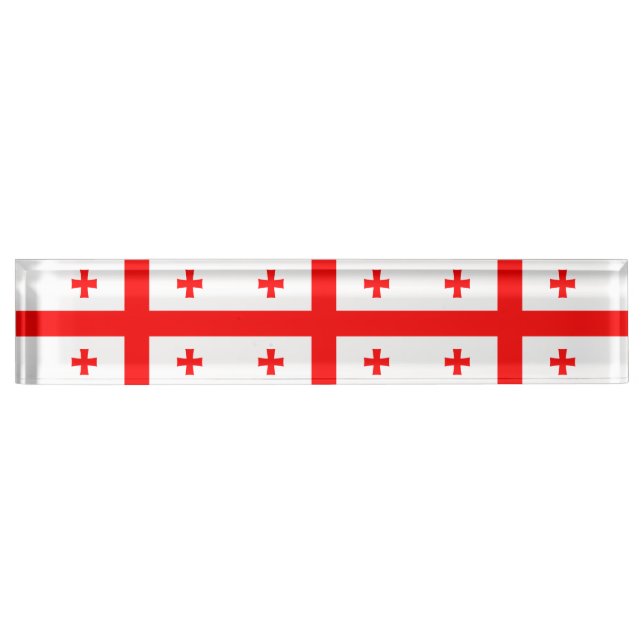 Plaque de bureau patriotique avec Drapeau de Géorg (Devant)