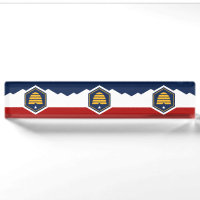 Plaque de bureau patriotique avec drapeau de l'Uta