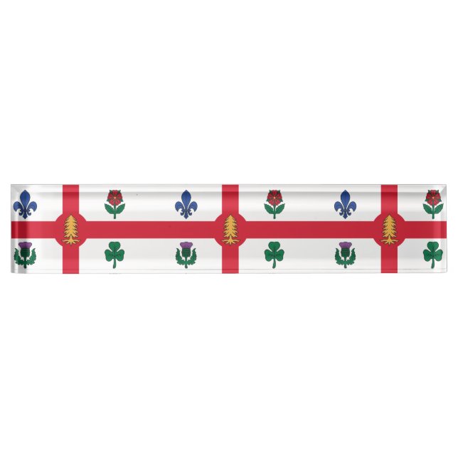 Plaque de bureau patriotique avec drapeau de Montr (Devant)