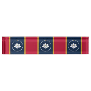 Plaque de bureau patriotique avec drapeau du Missi