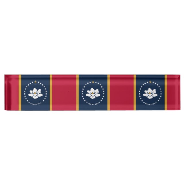 Plaque de bureau patriotique avec drapeau du Missi (Devant)