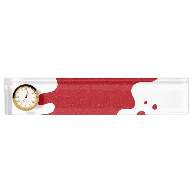 Plaque de bureau personnalisable avec horloge – Br (Devant)