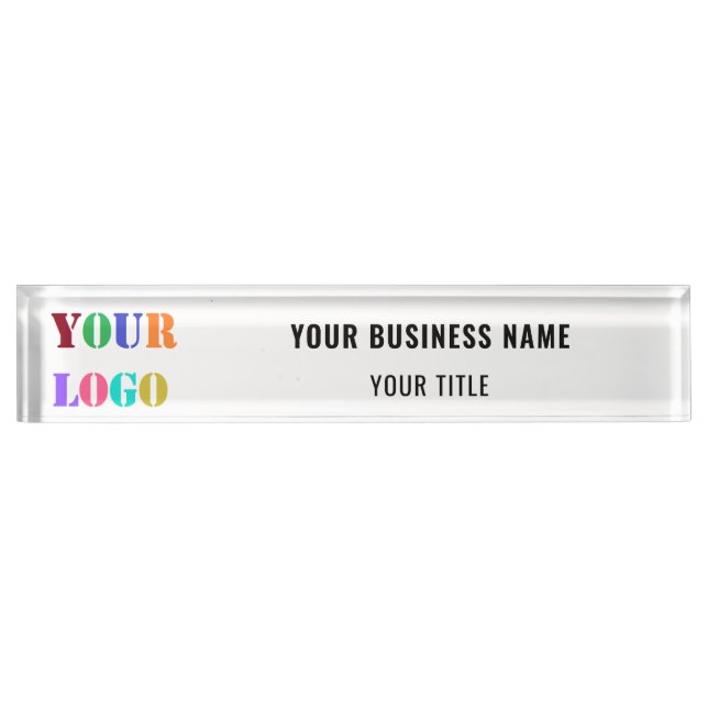 Plaque de bureau personnalisée avec logo d'entrepr (Devant)