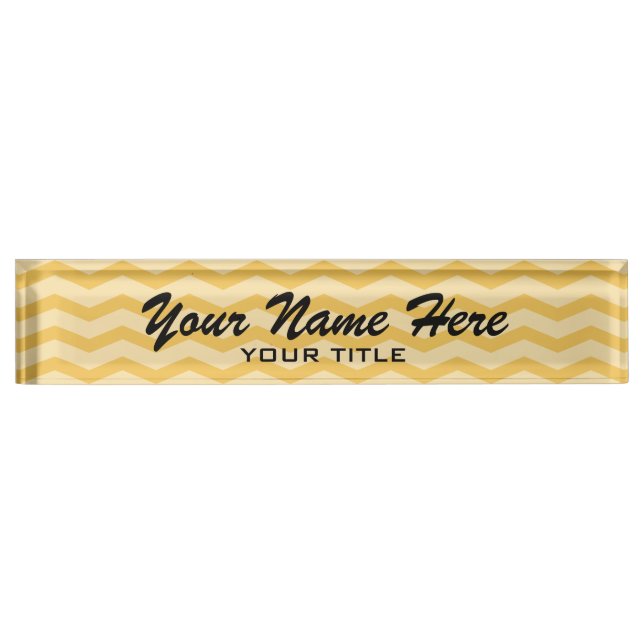 Plaque de bureau personnalisée avec motif chevron (Devant)