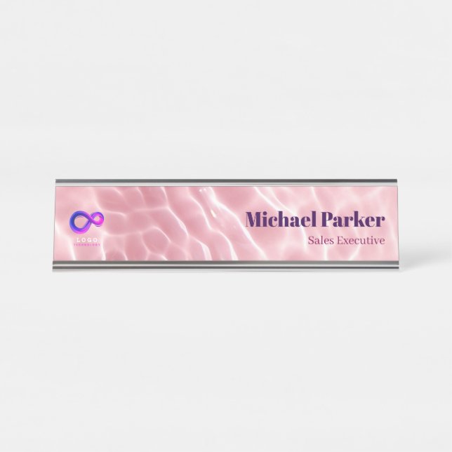 Plaque de bureau personnalisée avec ondulation d'e (Devant)