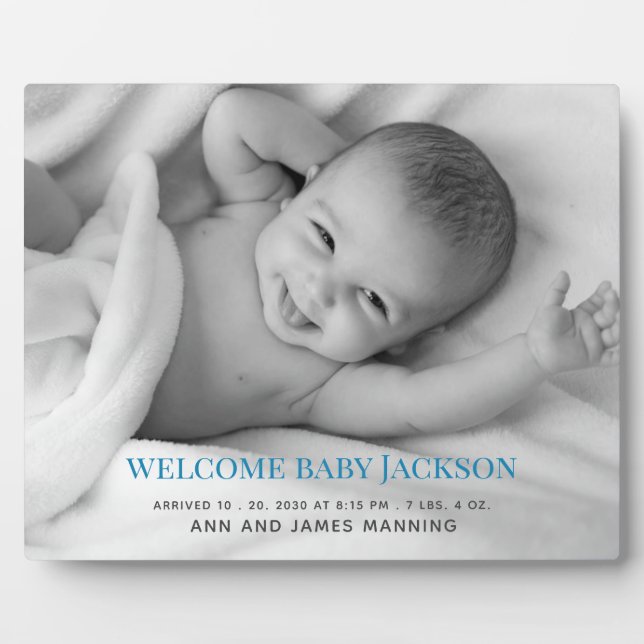 Plaque de bureau personnalisée avec photo de bébé  (Devant)