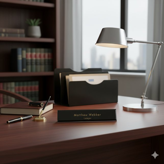 Plaque de bureau personnalisée pour avocat Élégant (Créateur téléchargé)