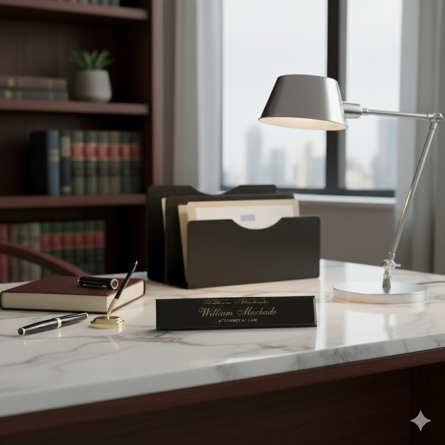 Plaque de bureau personnalisée pour avocat noir Pr (Créateur téléchargé)