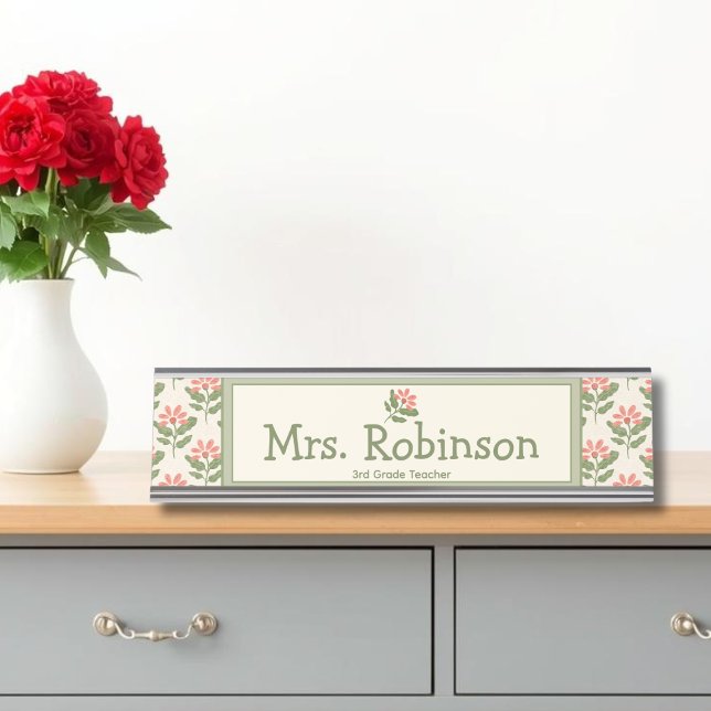 Plaque de bureau personnalisée pour professeur ave (Personalized Teacher Nameplate for Classroom)