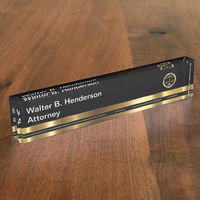 Plaque de bureau pour avocat élégant (Taille)
