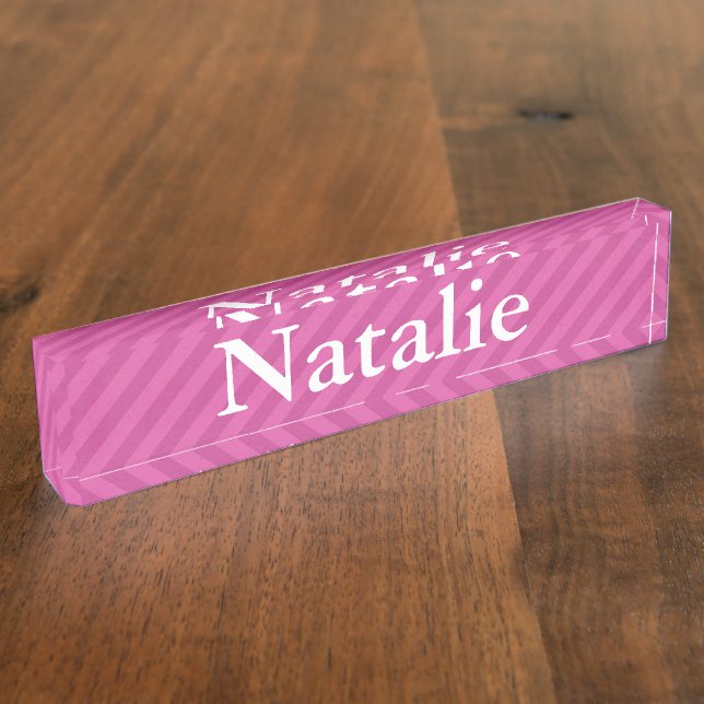 Plaque de bureau - Rayure rose HAMbyWG (Taille)