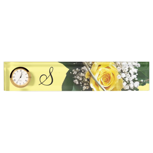 Plaque de bureau Rose Jaune (Devant)