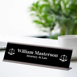 Plaque de bureau simple pour avocat