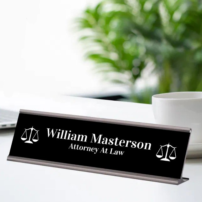 Plaque de bureau simple pour avocat (Créateur téléchargé)