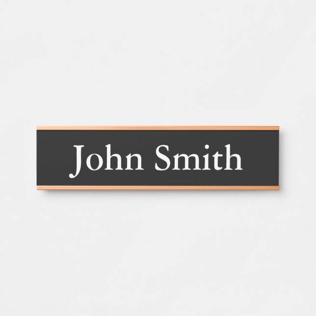 Plaque de bureau, Standard (5 cm x 20 cm), Argent (Devant)
