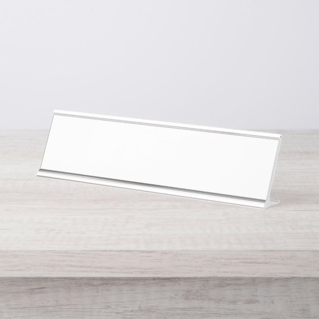 Plaque de bureau, standard (5 cm x 20 cm), argent (Devant)