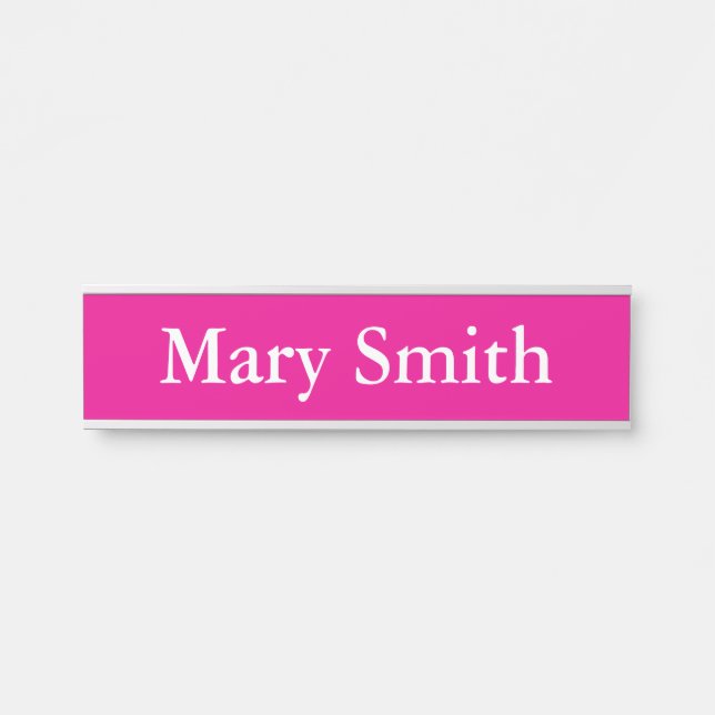 Plaque de bureau, Standard (5 cm x 20 cm), Argent (Devant)