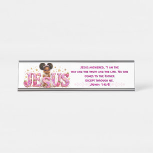 Plaque de bureau StarBerry™ "JÉSUS" avec Écritures