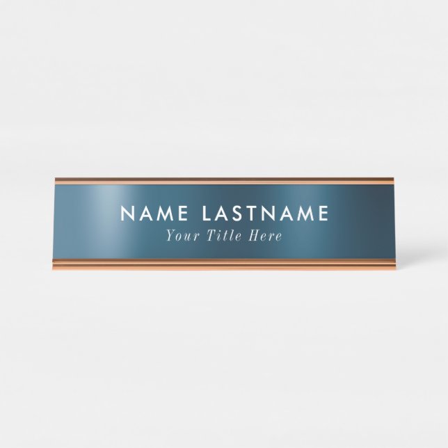 Plaque de bureau tendance avec nom et titre modifi (Devant)