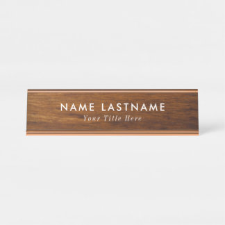 Plaque de bureau tendance avec nom et titre modifi