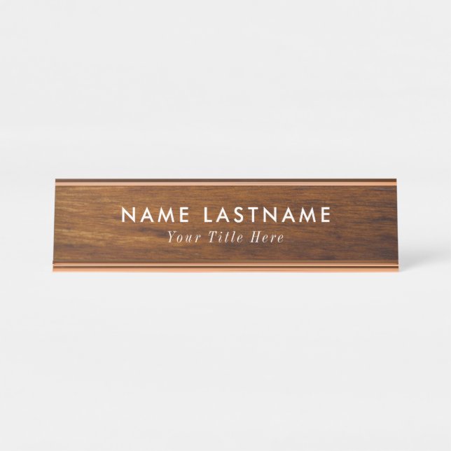 Plaque de bureau tendance avec nom et titre modifi (Devant)