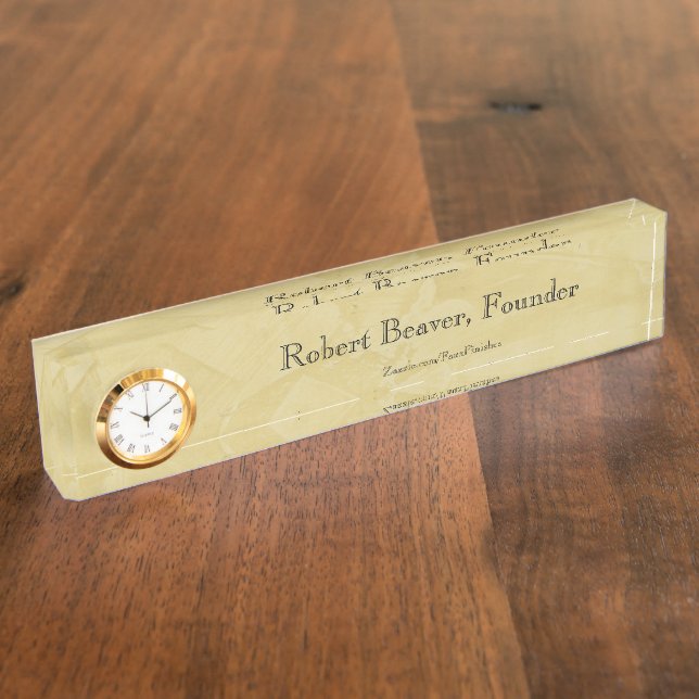 Plaque de bureau Toscane Soleil avec horloge (Taille)