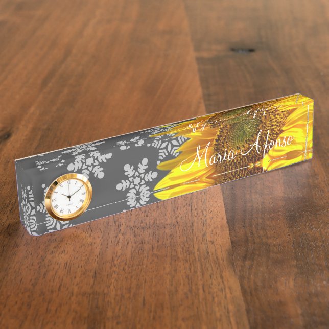 Plaque de bureau Tournesols Flocons de neige (Taille)