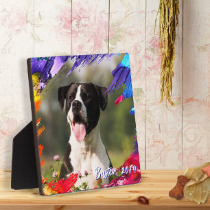 Plaque de cadre photo à coup de pinceau de peintur