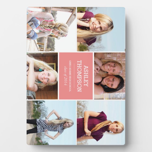 Plaque de collage photo de la graduation (6 photos (Devant)