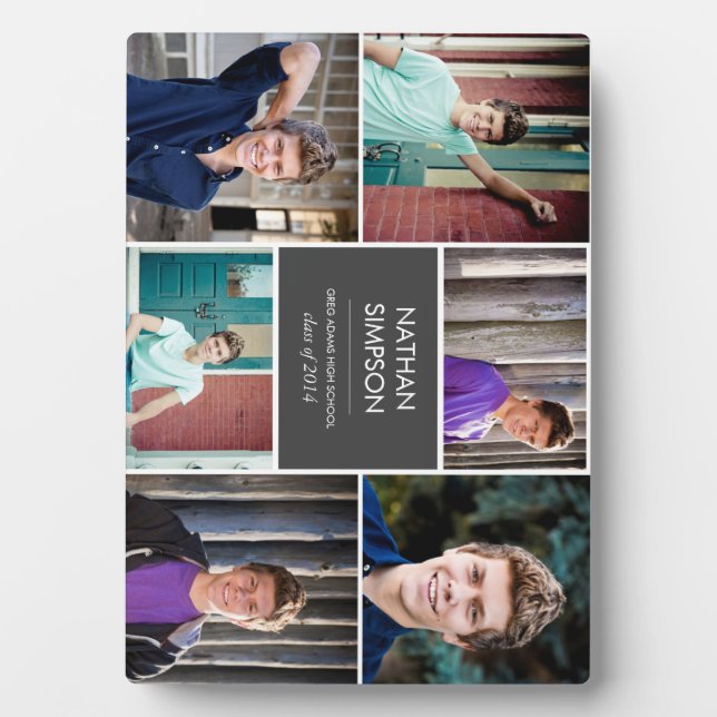 Plaque de collage photo de la graduation (6 photos (Devant)