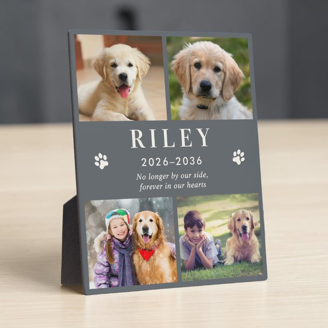 Plaque de collage photo de mémorial de compagnie p (Personalized Pet Memorial Photo Collage Plaque)