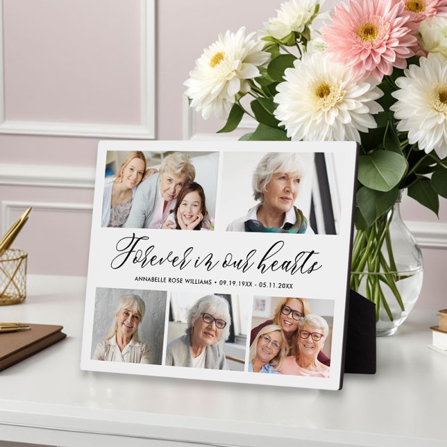 Plaque de collage photo Mémorial À jamais dans nos (Créateur téléchargé)