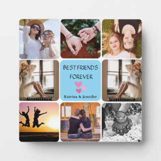 Plaque de collage photo moderne Best Friends Forev