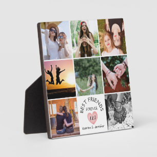 Plaque de collage photo moderne Best Friends Forev