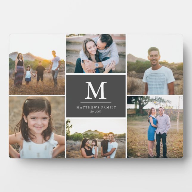 Plaque de collage photo personnalisée 6 avec de l' (Devant)