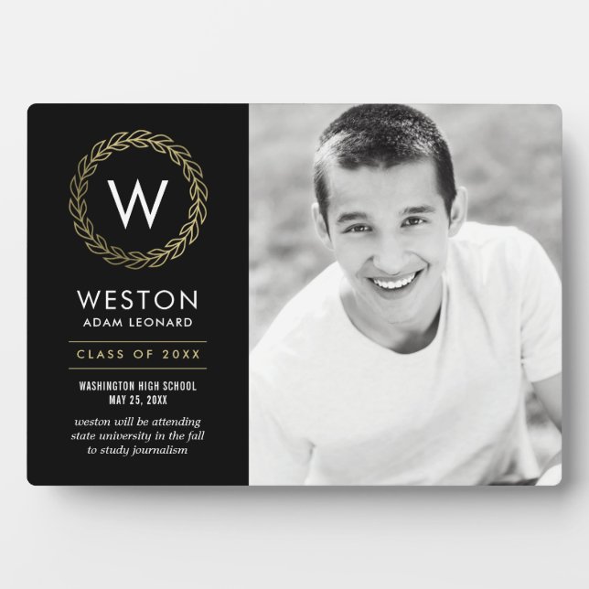 Plaque de graduation de la couleur de couronne cla (Devant)