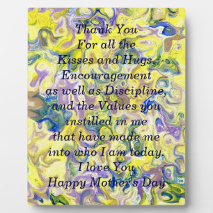 Plaque de la fête des mères avec poème