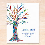 Plaque de la Naissance Statistiques Nursery Tablet<br><div class="desc">Plaque de la Naissance de Statistiques Nursery Tabletop avec Eau. Cette charmante plaque de pépinière fait un grand souvenir et un cadeau pour un nouveau-né. Il est décoré d'un arbre de couleur arc-en-ciel sur un arrière - plan blanc. Vous pouvez facilement y customiser. Arbre de mosaïque d'origine © Michele Davies....</div>