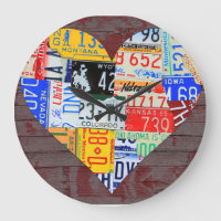 Plaque de licence Art Horloge Vintage Recyclée