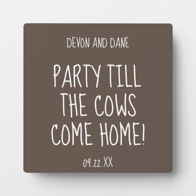 Plaque de Logo Rustique Barn Mariage avec Easel (Devant)